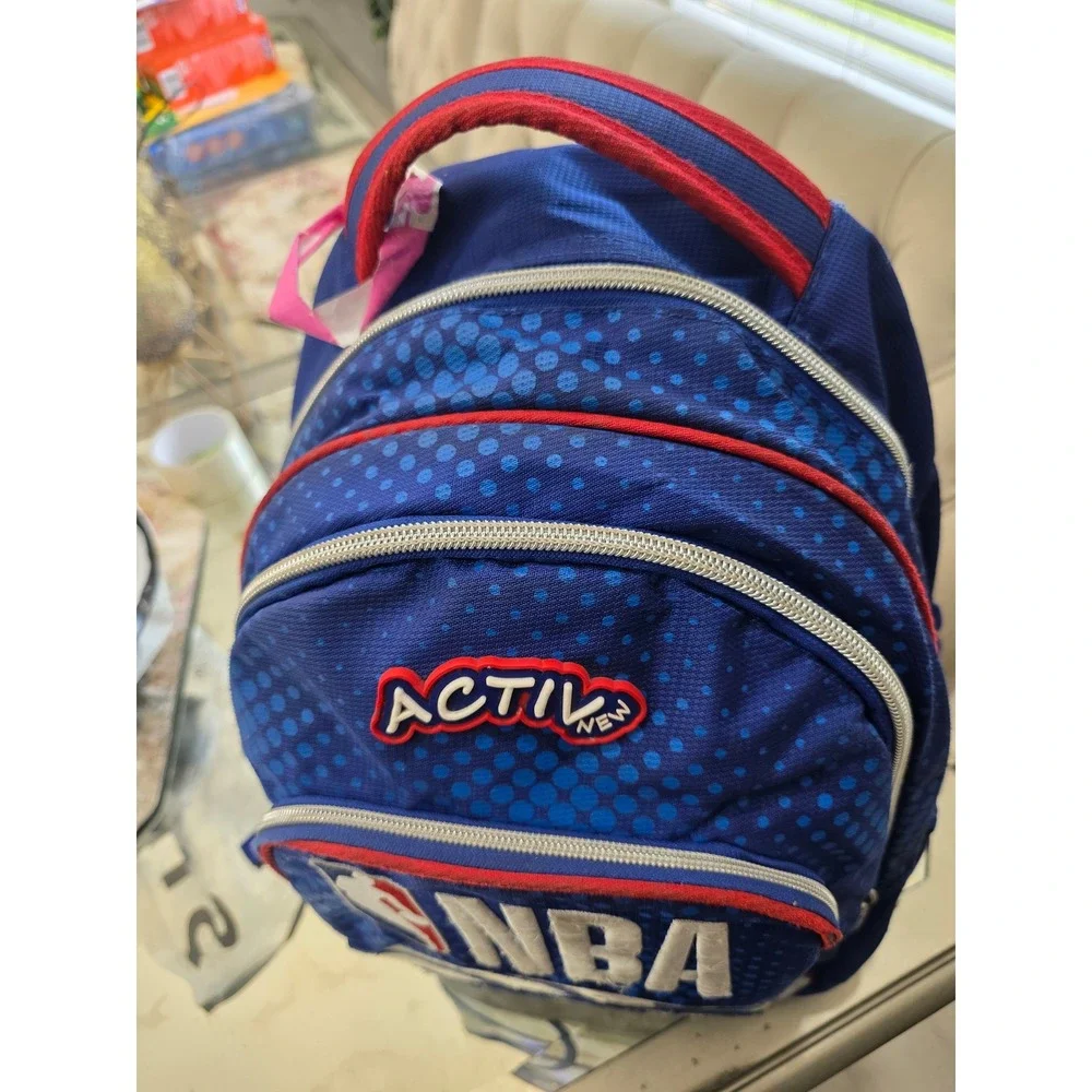 Activ New NBA Basketball Backpack Blue Red Holographic Kids School Bag